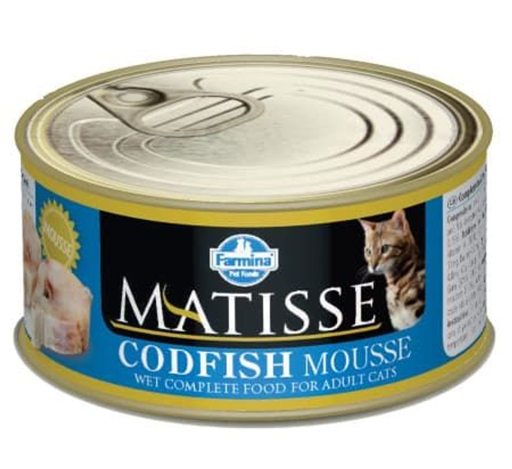Корм влажный Matisse Mousse Codfish, 85г мусс с треской. д/взр. кошек