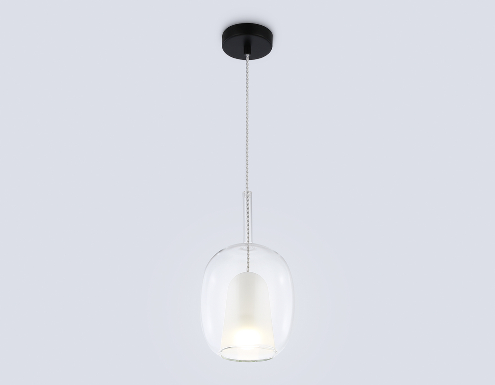 Светильник подвесной LH11121 BK/WH/CL черный/белый/прозрачный E27 max 60W D175*310