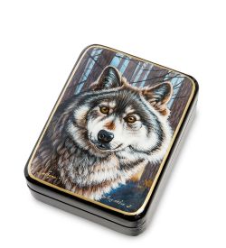 Народные промыслы ШК-55/116 Шкатулка «Волк» исп. Лидяева