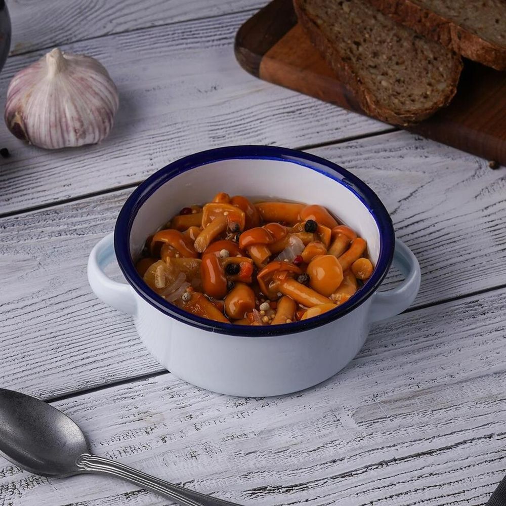 Кастрюля для подачи 11,3 см h4,7 см 350 мл круглая Blue Rim эмалированая сталь SUNNEX [1]