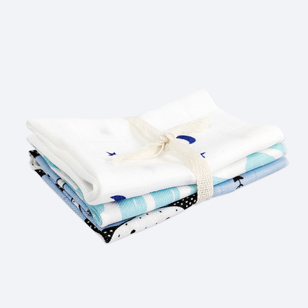 Сет из 3х муслиновых салфеток Mjölk Ночное небо/Слоники/Краски