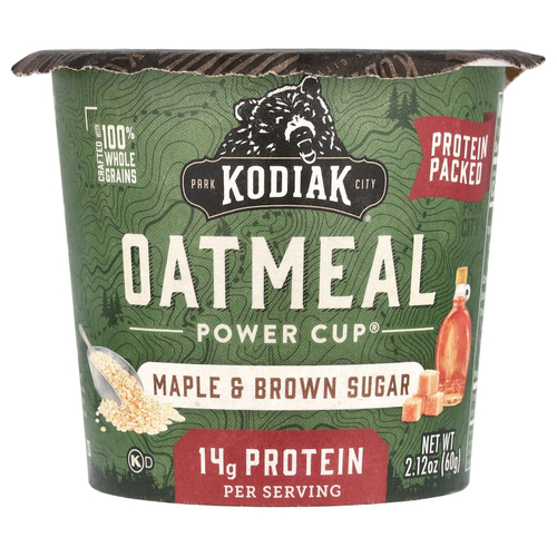 Kodiak Cakes, Oatmeal Power Cup®, с кленовым сиропом и коричневым сахаром, 60 г (2,12 унции)