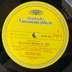 Винтажная виниловая пластинка LP Franz Schubert Шуберт, Peter Schreier, Die Schone Mullerin (Германия 1972)