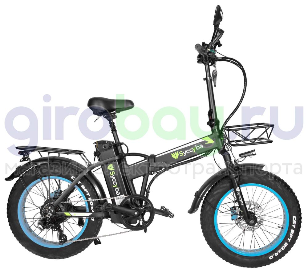 Электровелосипед Syccyba F10 Pro 2025 года (48V/15Ah) - Синий обод фото №9