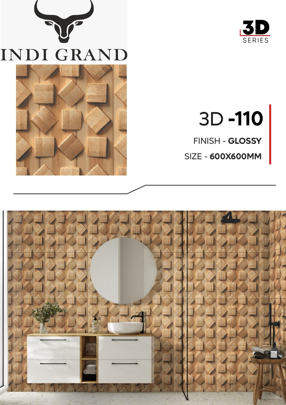 Керамогранит 3D 60х60 glossy-110