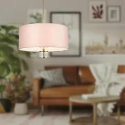 8109/5C MODERNI LN25 129 латунь титаниум/бежевый, металл/текстиль/стекло Люстра потолочная E14 5*40W 220V DAMONA