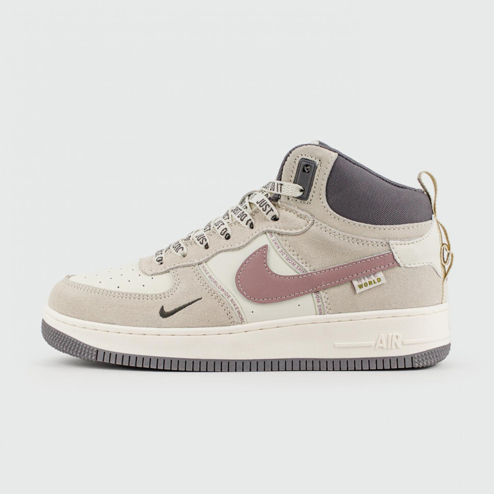 кроссовки Nike Air Force 1 Mid Grey / White / Purple Wmns Winter
