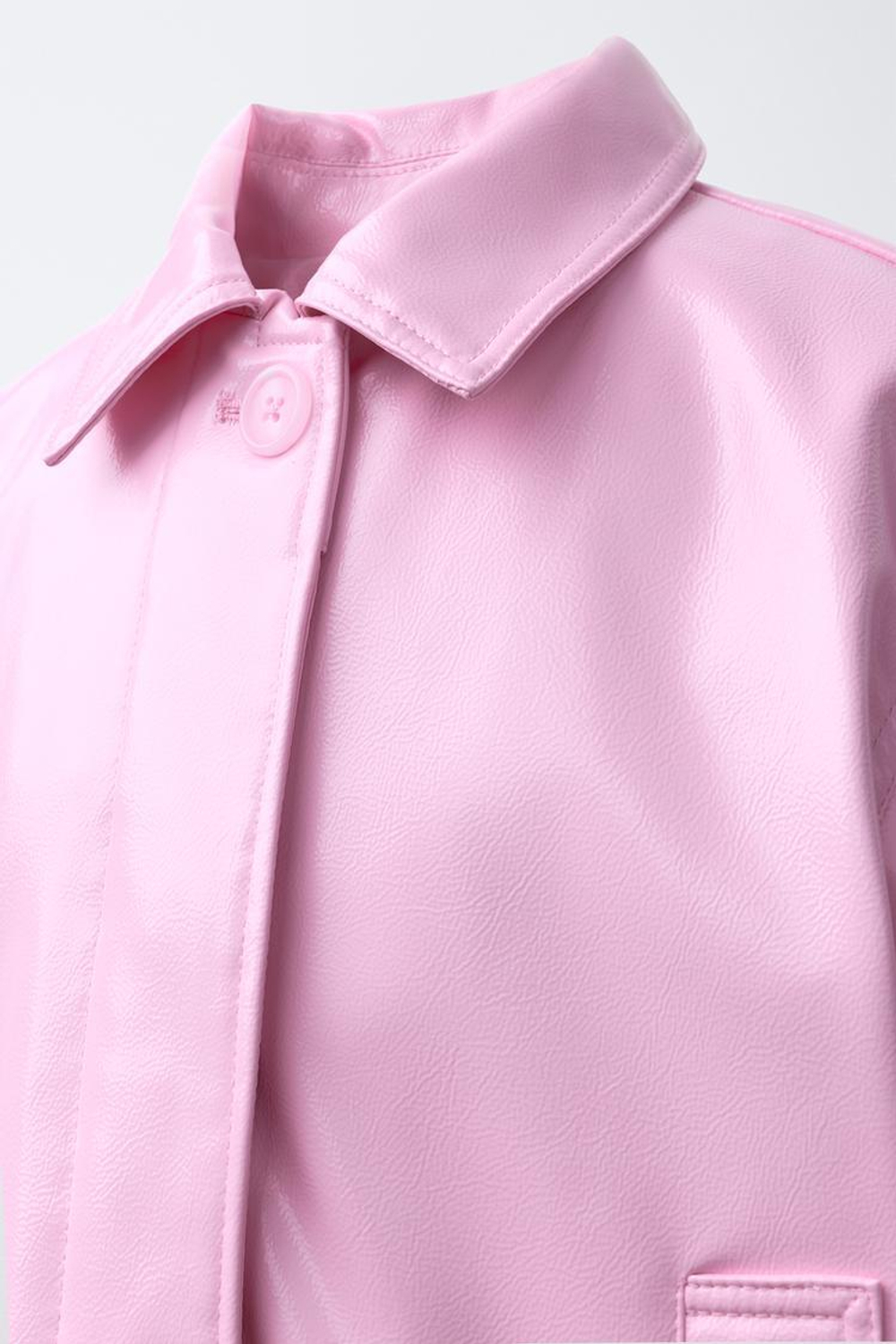 ZARA КУРТКА ИЗ ИСКУССТВЕННОЙ КОЖИ, РОЗОВЫЙ