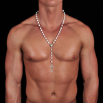 Бусы с крестом из белого агата. "Rico la Cara" AMX000762