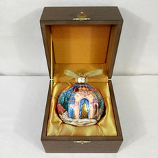 Елочный шар с росписью Палех "Дракон Горыныч" в футляре