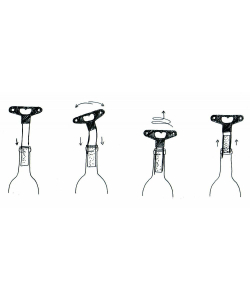 Штопор для хрупких пробок Peugeot Mathus Basalte Two Франция схема