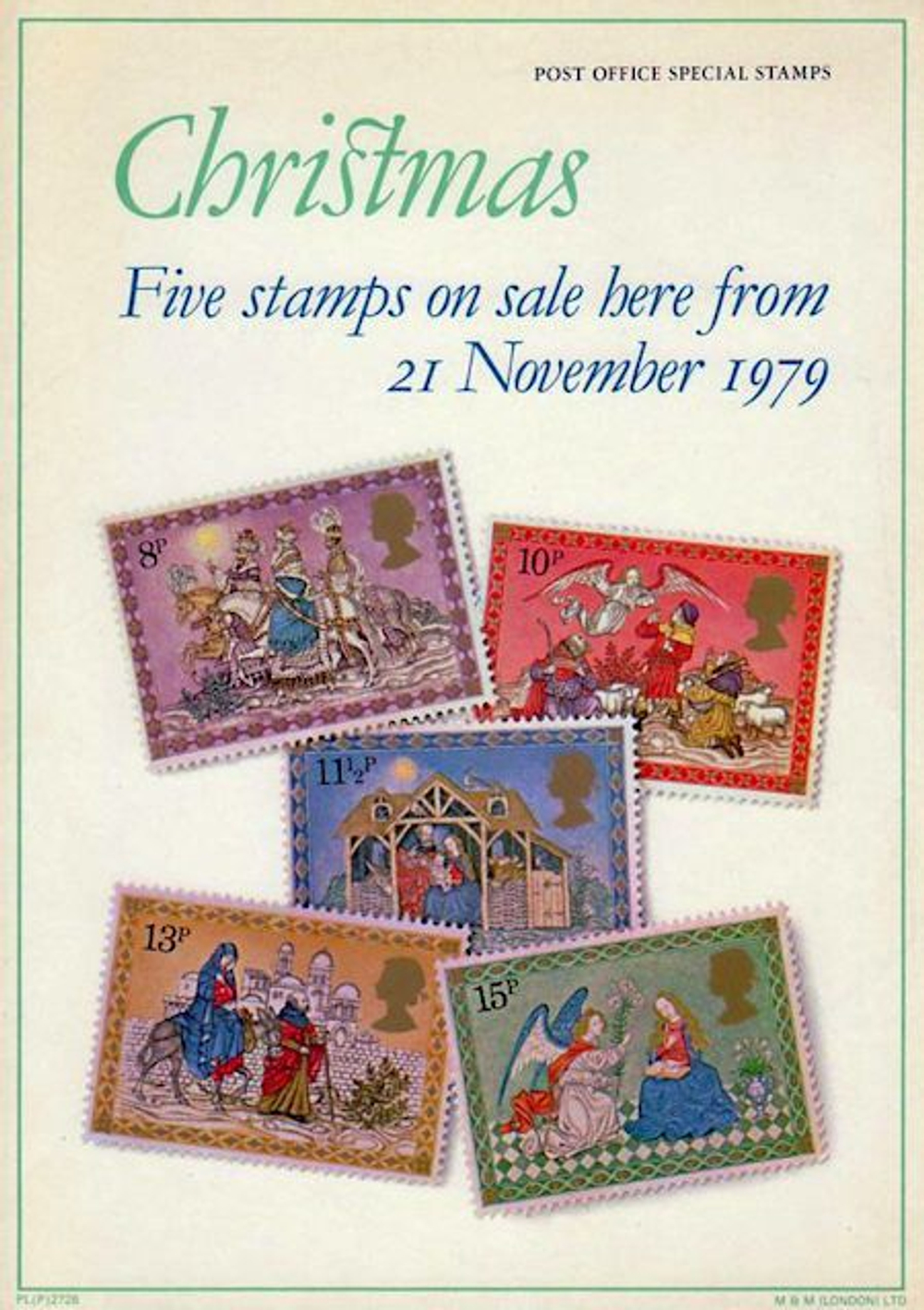 Конверт Первого дня Великобритании от 21 ноября 1979 года с пятью марками и спецгашением