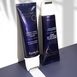 Омолаживающая сыворотка-роллер для лица и шеи FarmStay Black Snail & Peptide 9 Perfect Facial & Neck Roller Serum, 100мл