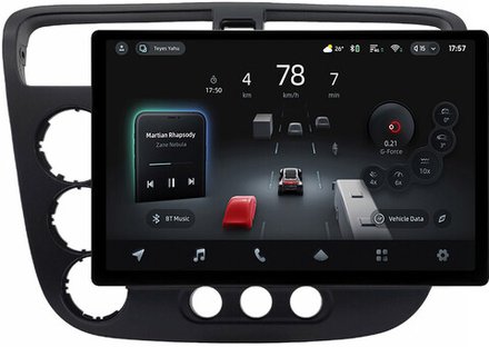 Магнитола для Honda Civic 7 2001-2005 левый руль - Teyes CC4-PRO монитор 13" 2K QLED на Android 13, Snapdragon 778G, 8+128, AI, CarPlay, DSP, 4G SIM-слот