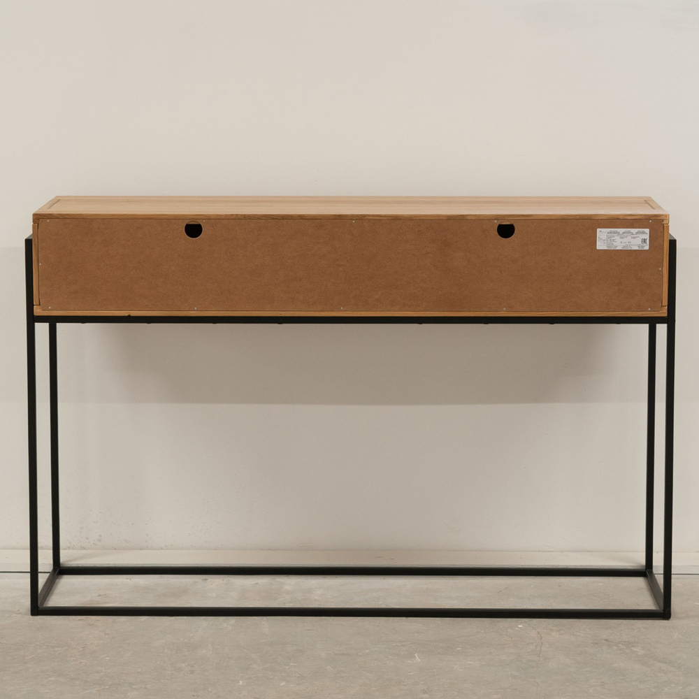 Туалетный столик консоль G+K с 2 ящиками из массива дикого дуба в стиле лофт