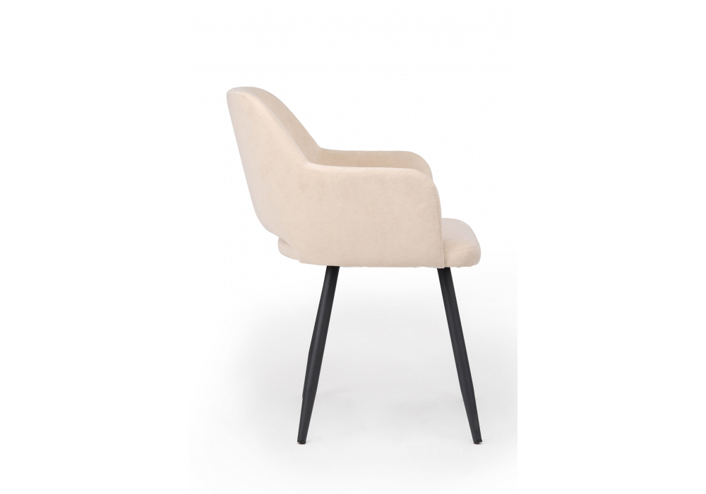 Стул на металлокаркасе Woodville Эолин бежевый (glory 03), черный, ножки черные