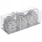 Свечи новогодние «Шишечки» 5,2 см (набор 3 шт), серебро