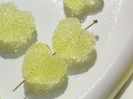 Бусина "Сахарное сердце", желтое (1шт)