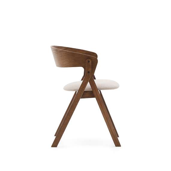 Стул Godia из дерева в цвете венге и бежевого шенилла