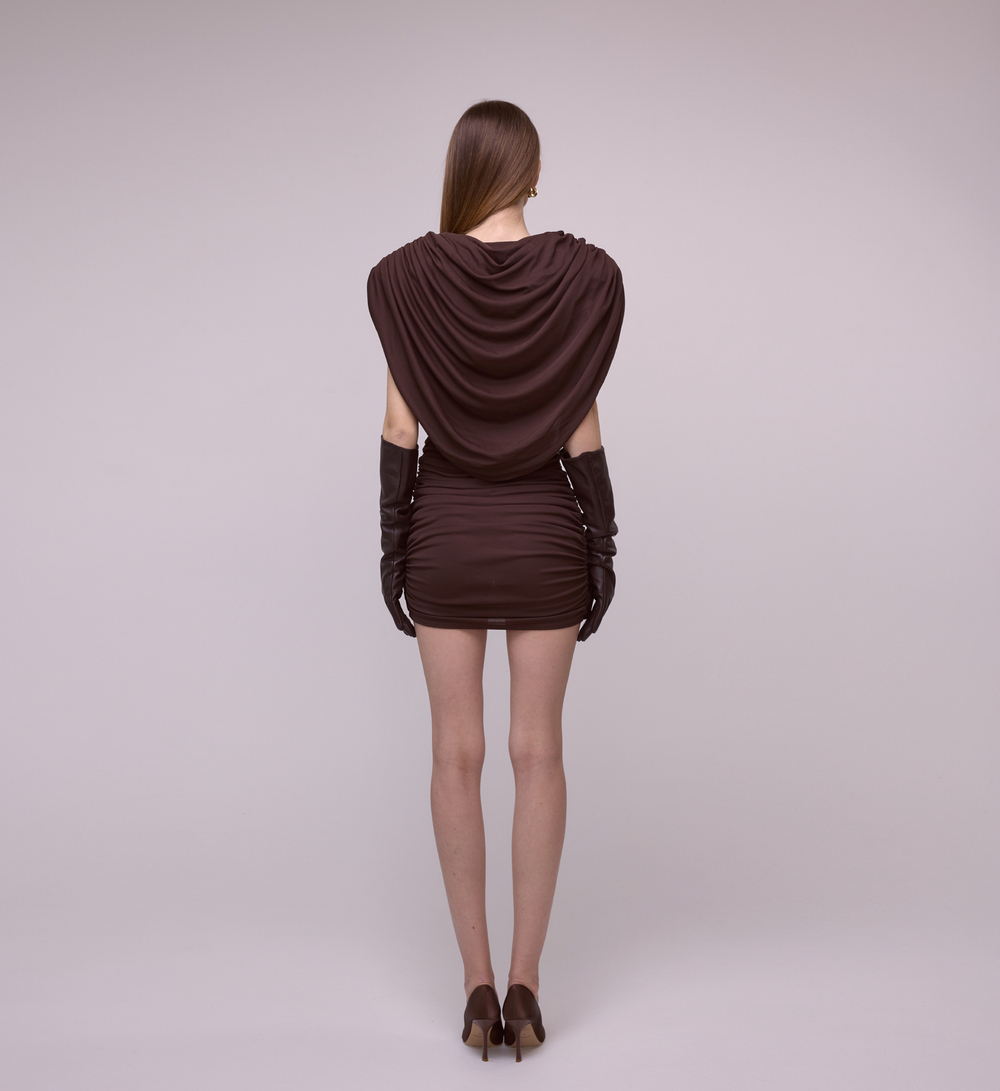 Платье DARK BROWN PELERINE