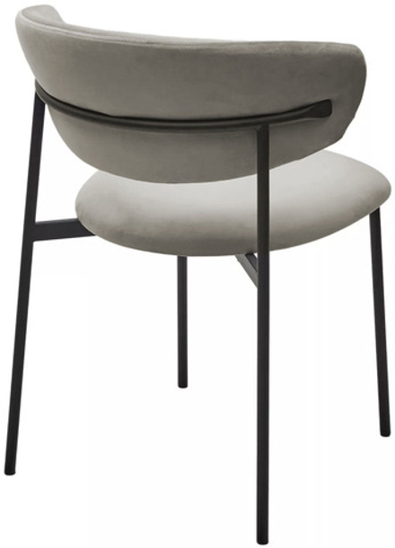 Стул М-City DISAUR Леонардо H-61 Кварцевый, Велюр, Черный каркас