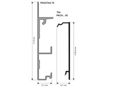 Алюминиевый плинтус Progress Profiles для стен из гипсокартона Chennel 2000 мм