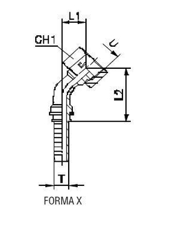 Фитинг DN 08 ORFS (Г) 11/16 (45)