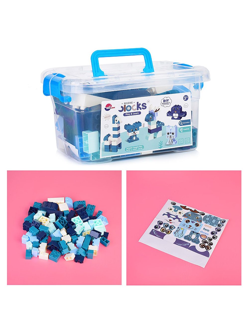 Конструктор блочный в чемодане для малышей 93 деталей (8619-2)