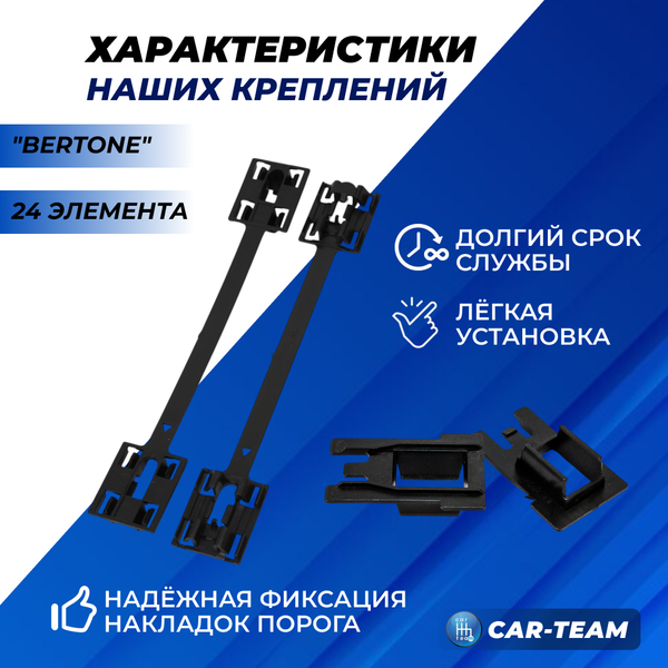 Комплект креплений пластиковых накладок на пороги для Шевроле Нива 2123 после рестайлинга 2009
