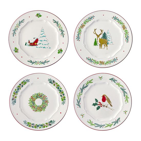 Набор из четырех тарелок nordic winter из коллекции new year essential, D23 см