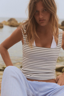 ZARA ТОП С ШИРОКИМИ БРЕТЕЛЯМИ, ПОЛОСКИ