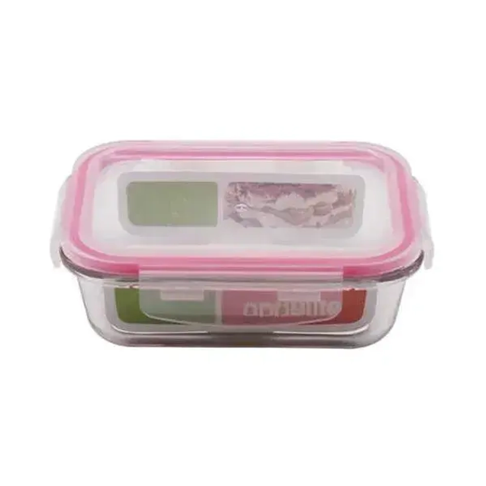 Контейнер стекл прям. 1040мл роз ТМ Appetite