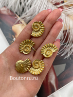 Пуговицы Скиапар. в форме ракушки матовое золото