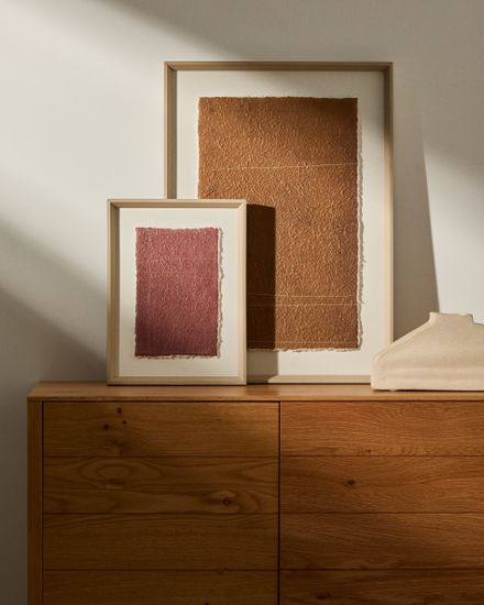 Картина Durkan бордового цвета на переработанной бумаге 30 x 40 см