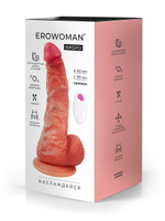 Телесный вибратор-реалистик с пультом ДУ - 24 см. (Цвет: телесный)