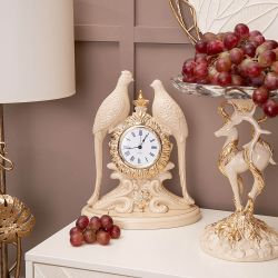 Часы настольные Павлины Айвори