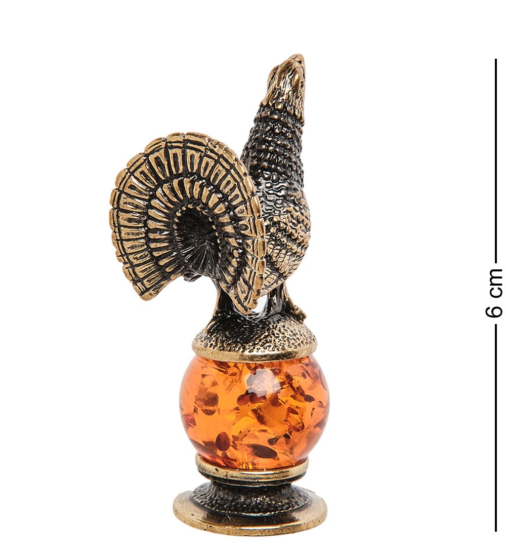 AM-1372 Фигурка «Глухарь» (латунь, янтарь)