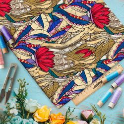 Ткань премиум шелк искусственный Армани тайные мотивы