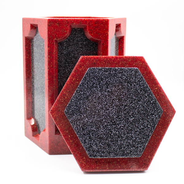 Урна для праха "Призма" черно-красная комби