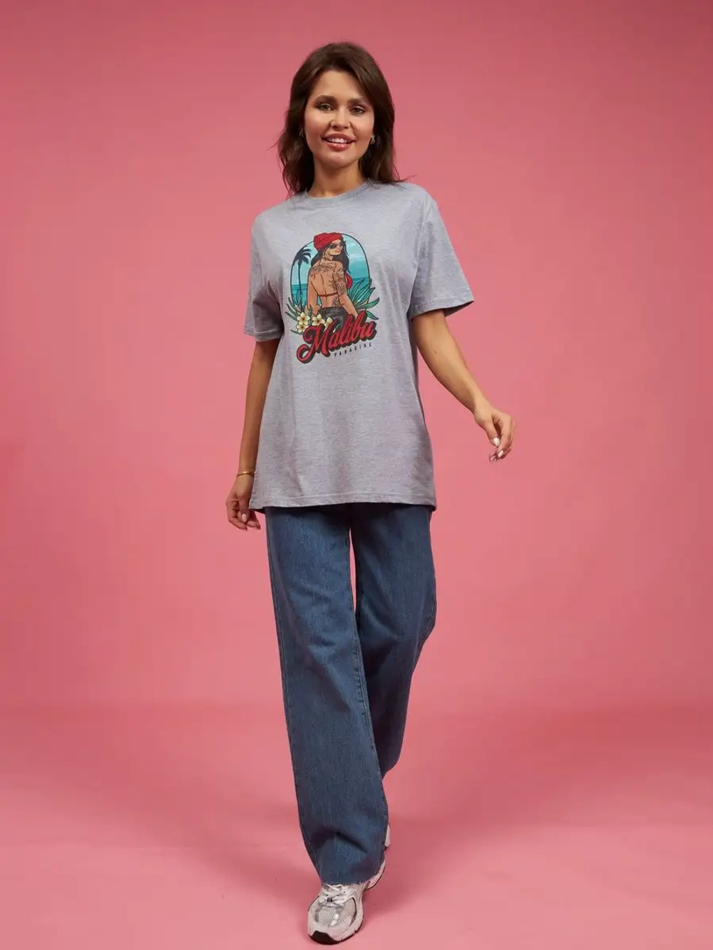 Футболка оверсайз женская мужская с принтом Малибу