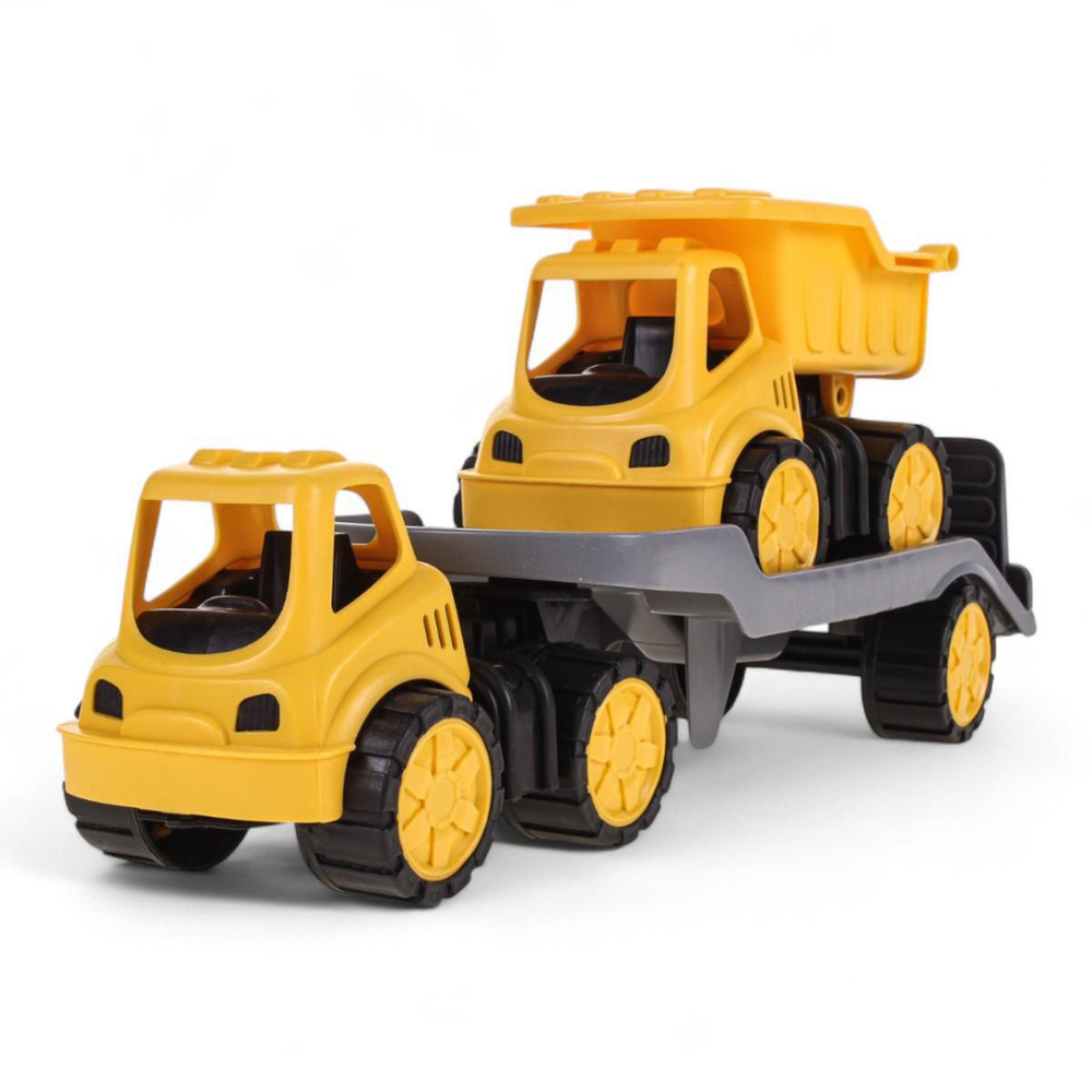 Пластмассовая игрушечная машина Toy Bibib "Эвакуатор с грузавиком", упакет полиэт.сетка