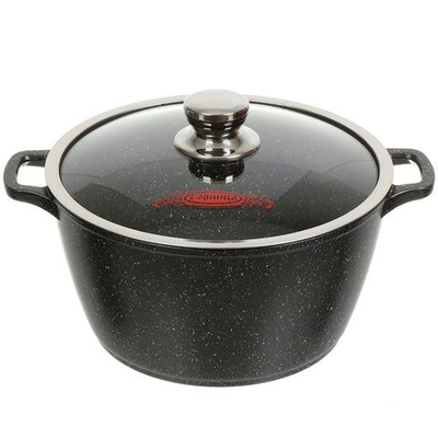 Кастрюля алюминий, антиприг, 5 л, с крыш, Горница, Гранит, к263аг
