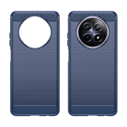 Чехол синего цвета с дизайном под карбон на Realme 12 5G, серия Carbon от Caseport