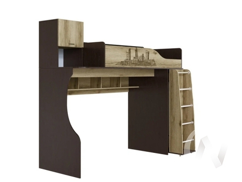 Кровать-чердак Детская Орион (венге/дуб делано)