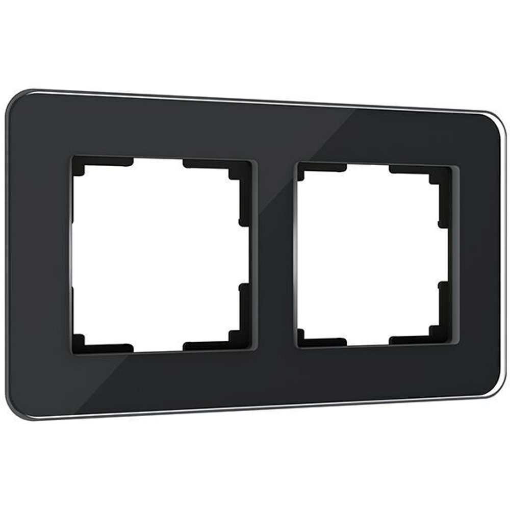 Рамка на 2 поста Elite (черный, стекло)