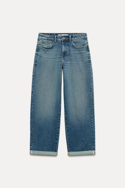 ZARA ДЖИНСЫ Z1975 RELAXED FIT СО СРЕДНЕЙ ПОСАДКОЙ, ВЫЦВЕТШИЙ СИНИЙ