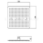 Душевая лейка L014-25 Тропический душ LEDEME, цвет-зеркальная сталь, 25*25см