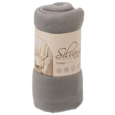 Плед 110х150см, 1.5-спальный, Silvano, цвет серый однотонный, флис, 100% полиэстер