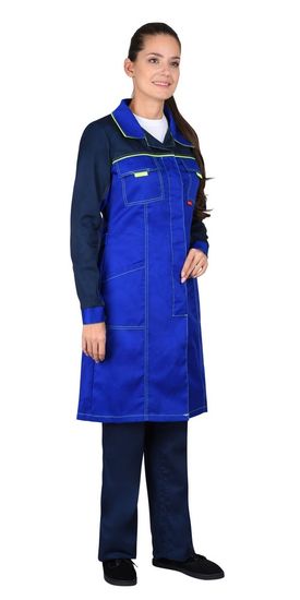 Халат женский "Сириус-Ирина" (василек/синий/лимон)