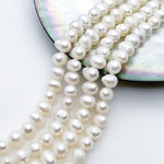 Жемчуг, размер около 5*6,5 мм, цена за 33-34 шт (1/2 нити)